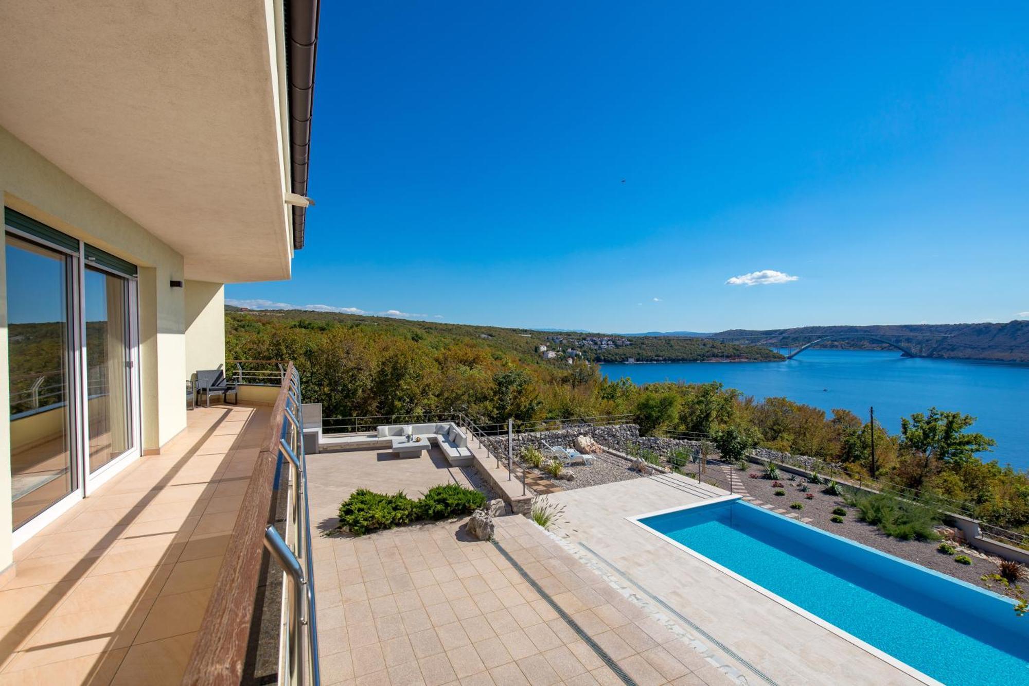 Luxury Villa Ostro With Pool & Krk Bridge View Kraljevica Exterior foto